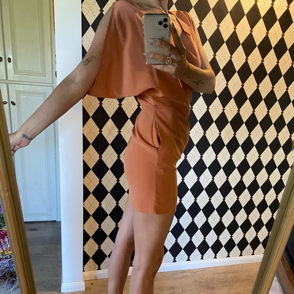 Bcbg generation orange rust mini dress pockets backless chic - Picture 3 of 7